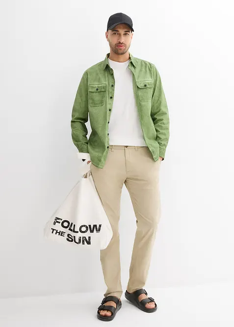 Pantalon chino extensible regular, coupe droite, bonprix