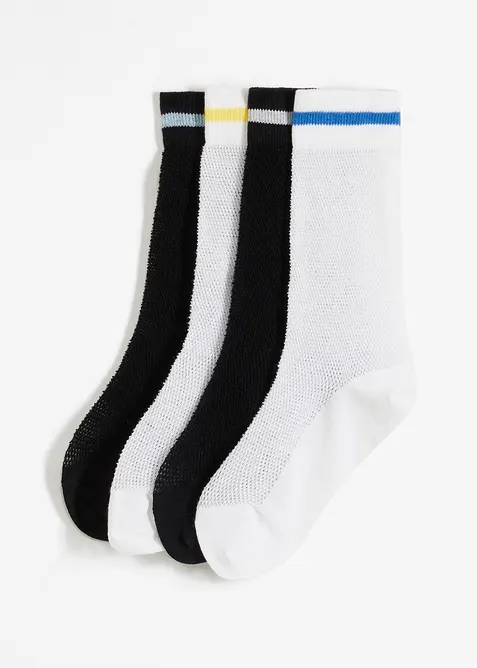 Lot de 4 paires de chaussettes de sport en matière texturée, bonprix
