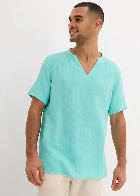Chemise manches courtes en gaze de coton, bonprix