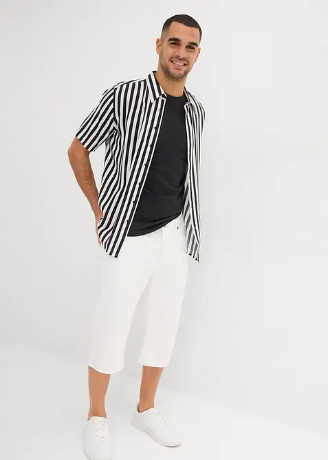 Bermuda long et léger en jean extensible, Regular, bonprix