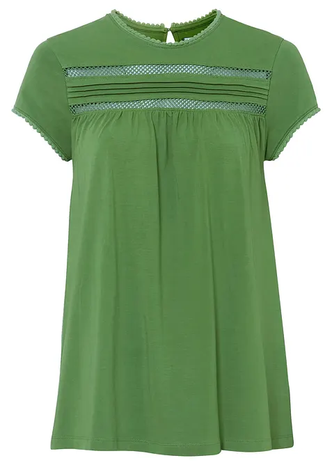 T-shirt en coton avec dentelle, bonprix