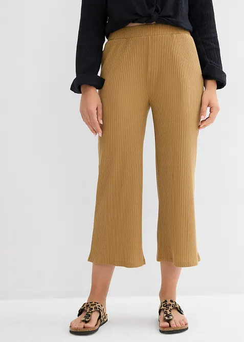 Pantalon en jersey c&ocirc;tel&eacute; &agrave; taille &eacute;lastiqu&eacute;e, bonprix