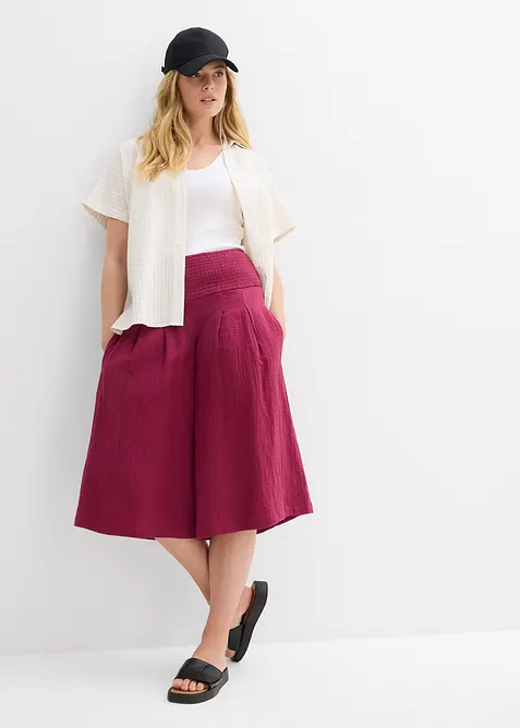 Pantacourt en gaze de coton, bonprix