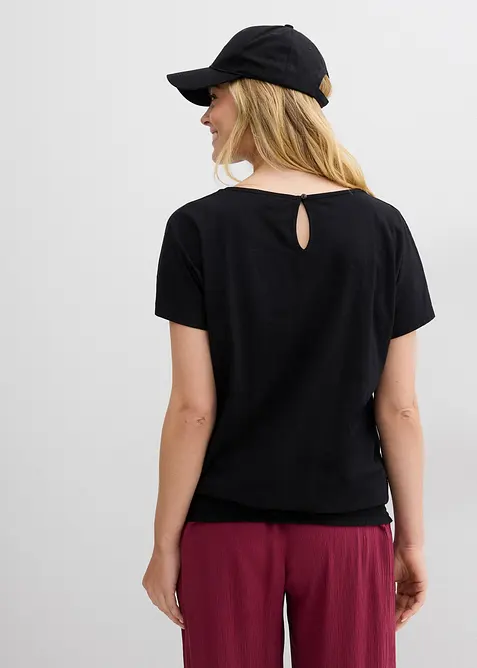 T-shirt en fil flammé avec base smockée, bonprix