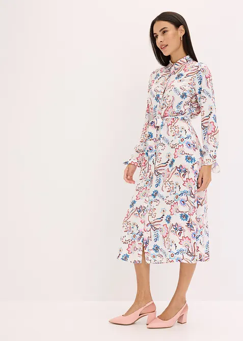 Robe-chemise imprim&eacute;e en viscose fluide, bonprix