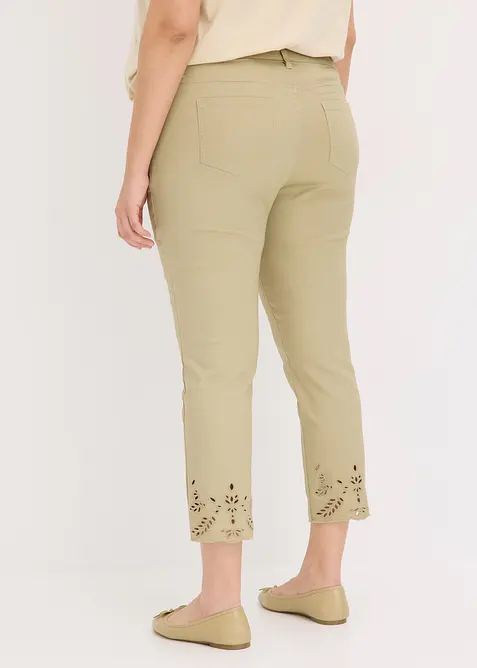 Pantalon extensible à broderies anglaises, bonprix