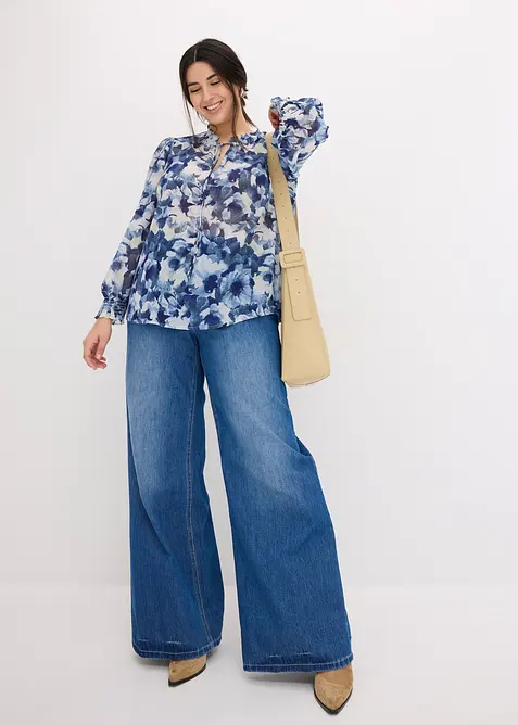 Blouse imprimée en crêpe, bonprix