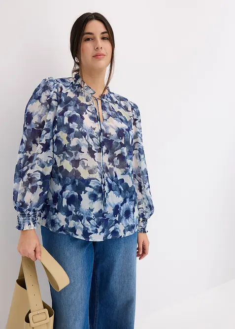 Blouse imprimée en crêpe, bonprix