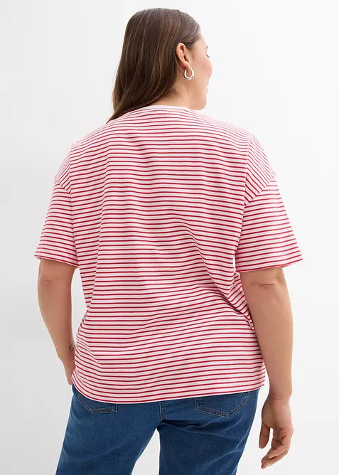 T-shirt rayé avec broderie, bonprix