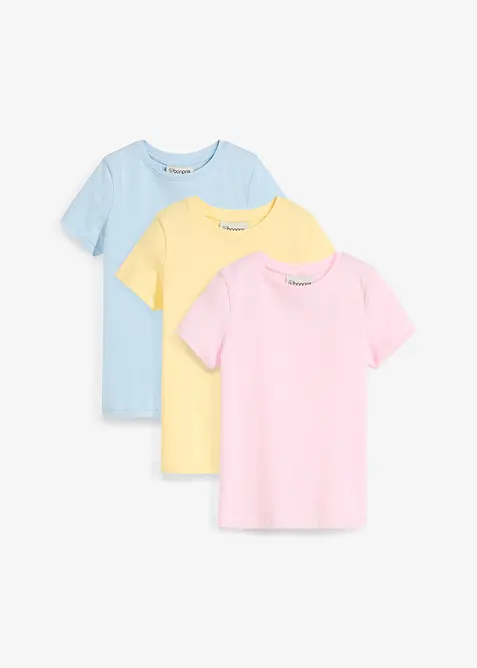 Lot de 3 T-shirts 100% coton, bonprix