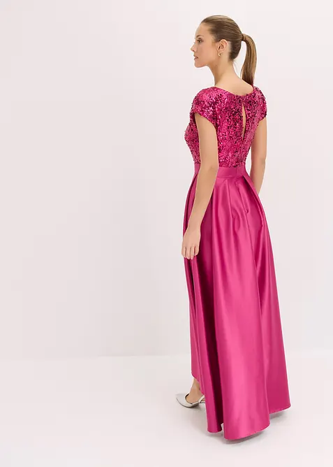 Robe de soirée en satin brillant et sequins, bonprix