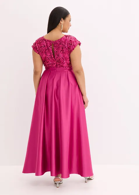 Robe de soirée en satin brillant et sequins, bonprix