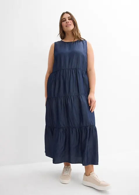 Robe midi en Lyocell lisse, bonprix