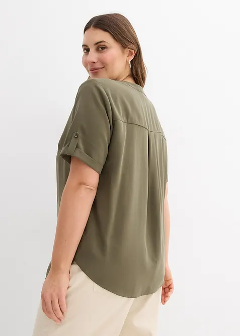 Blouse manches courtes en viscose mélangée, bonprix