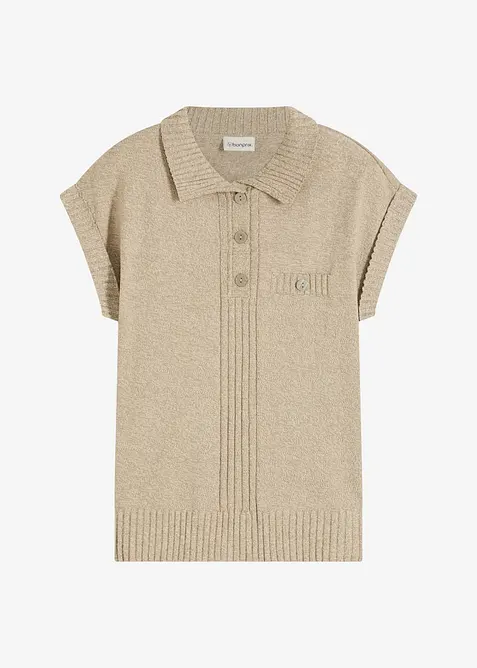 Pull col polo en coton mélangé, bonprix