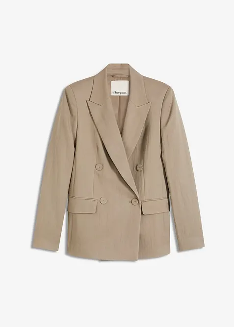 Blazer avec Lyocell, effet froiss&eacute;, bonprix