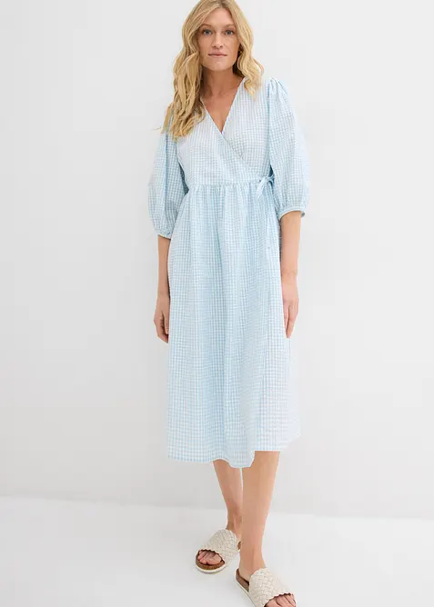 Robe portefeuille en mati&egrave;re textur&eacute;e, bonprix