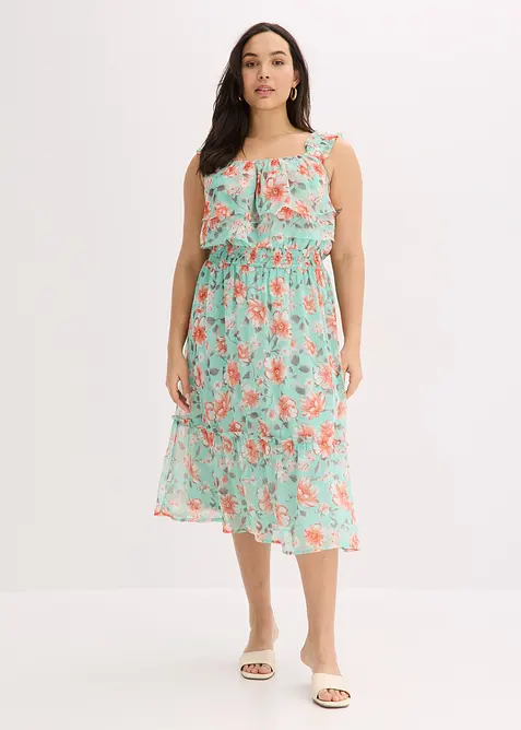 Robe imprim&eacute;e col Bardot, bonprix