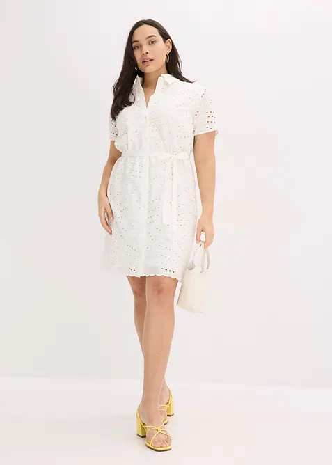 Robe-chemise en broderie anglaise, bonprix
