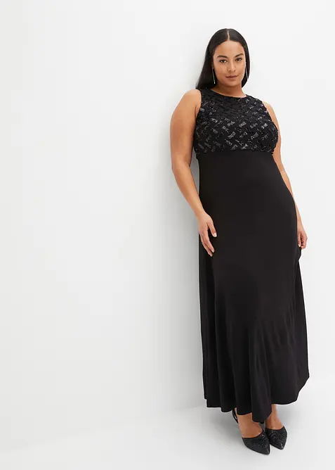 Robe longue brod&eacute;e de sequins, bonprix