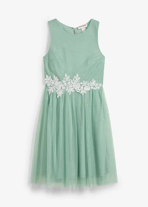 Robe midi avec empiècement dentelle, bonprix