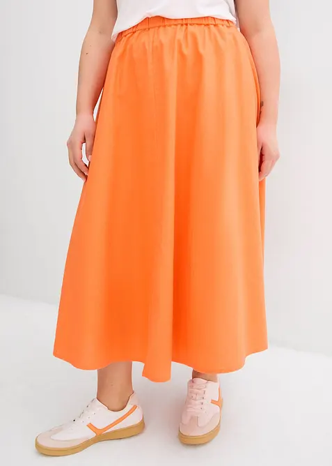 Jupe midi en lin majoritaire, bonprix