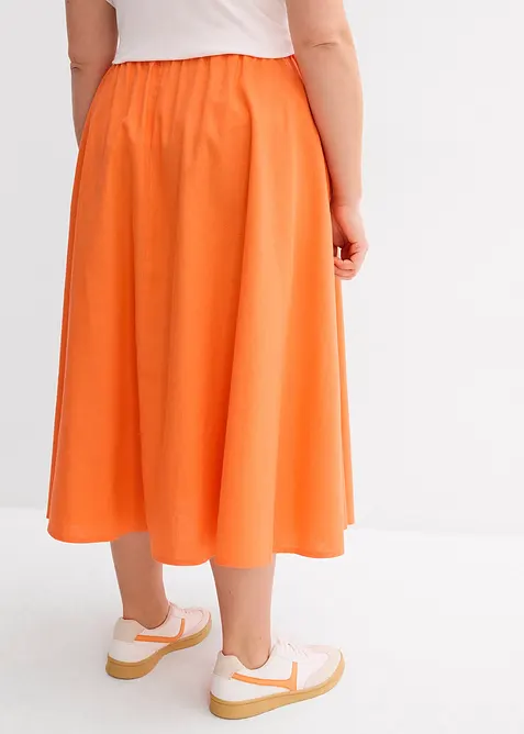 Jupe midi en lin majoritaire, bonprix