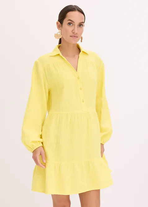 Robe courte étagée en gaze de coton, bonprix