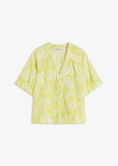 Chemisier manches courtes aspect lin, bonprix