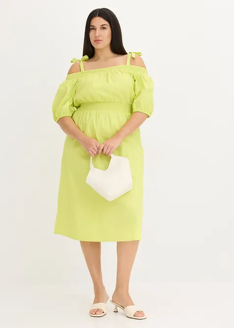 Robe col Bardot 100% coton, bonprix