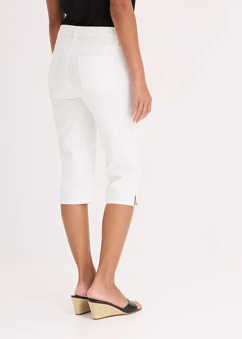 Pantalon corsaire taille élastiquée, bonprix