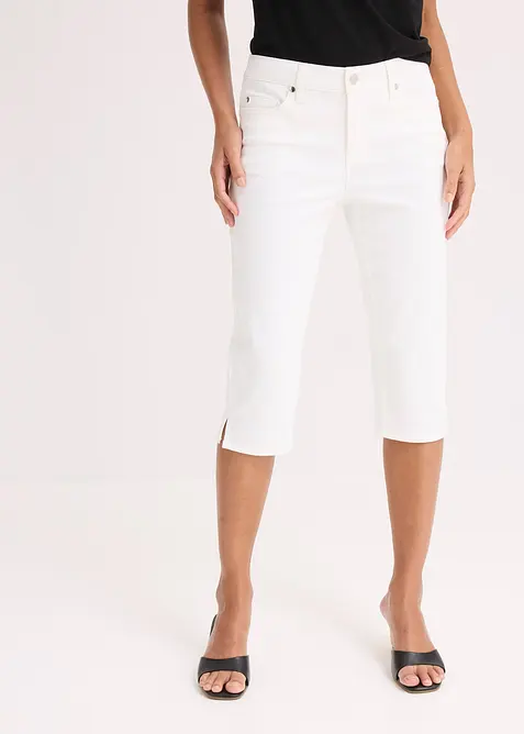 Pantalon corsaire taille élastiquée, bonprix