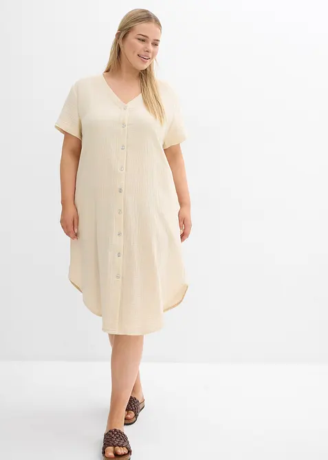 Robe chemise en gaze de coton douce, bonprix