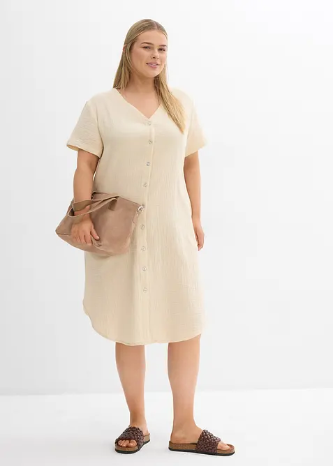 Robe chemise en gaze de coton douce, bonprix