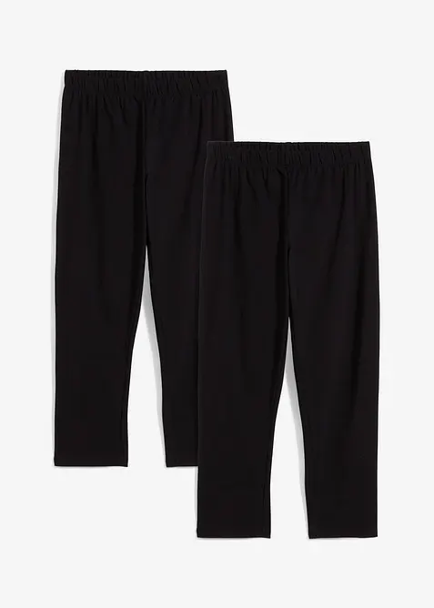 Lot de 2 leggings 3/4 en coton extensible, bonprix