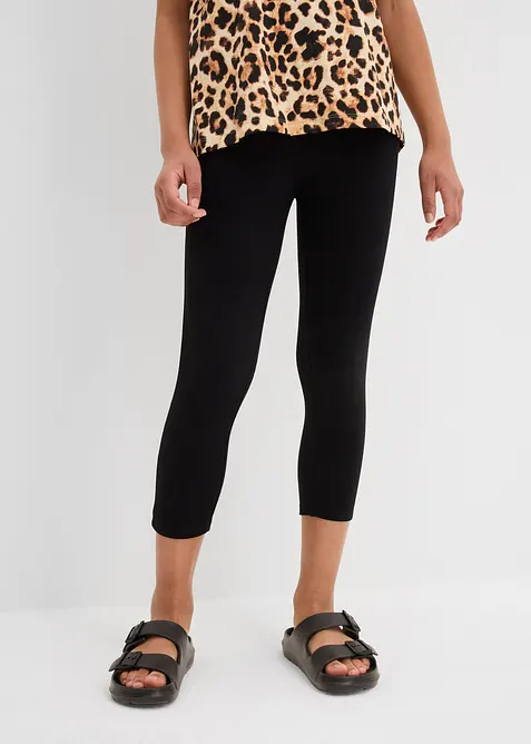 Lot de 2 leggings 3/4 en coton extensible, bonprix
