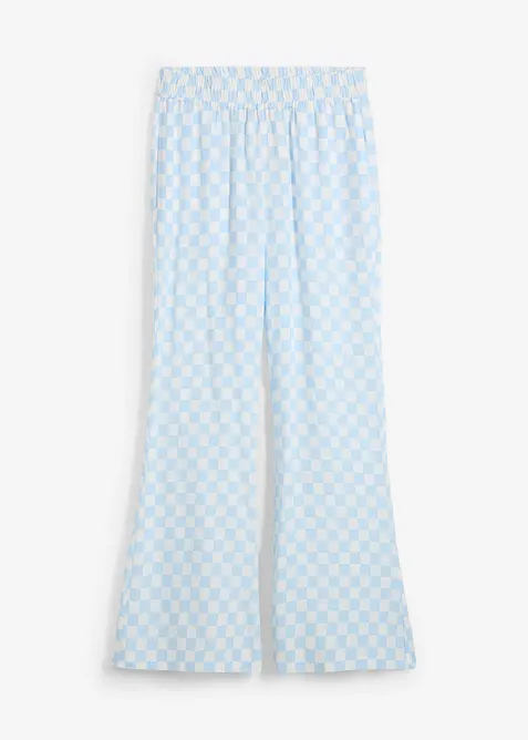 Pantalon ample &agrave; carreaux, en viscose fluide, bonprix