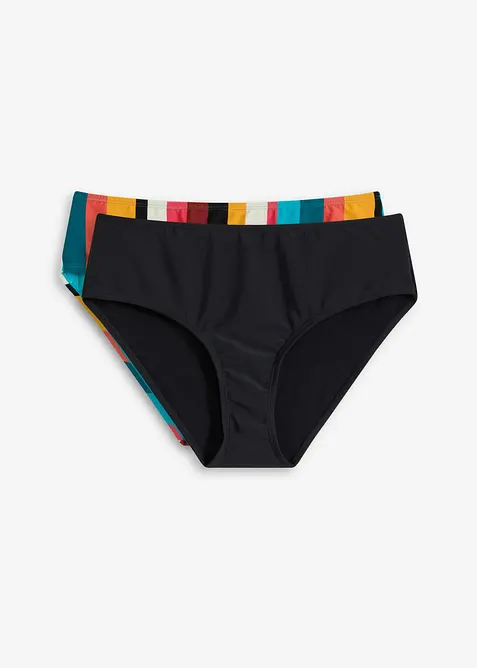 Lot de 2 bas de bikini sculptants, maintien léger, bonprix