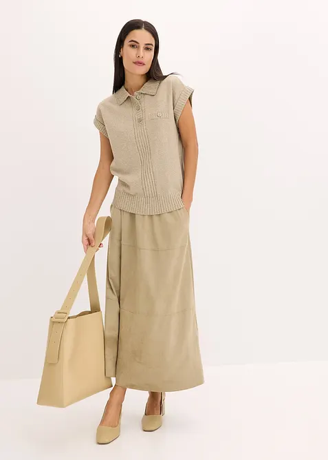 Pull col polo en coton mélangé, bonprix