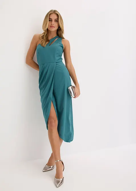 Robe en satin avec drapé, bonprix