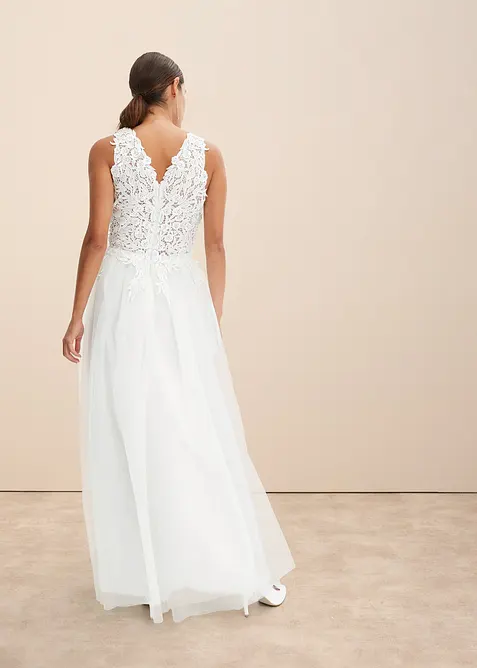 Robe de mariée en tulle et dentelle, bonprix