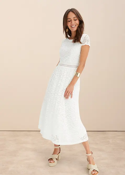 Robe en dentelle avec empiècement crochet à la taille, bonprix