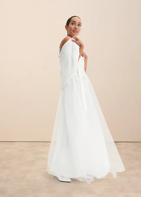 Robe de mariée en tulle et dentelle, bonprix