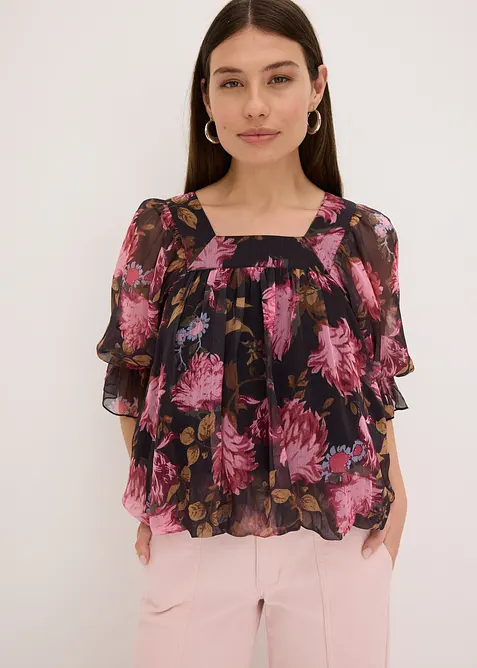 Blouse à base effet boule, bonprix
