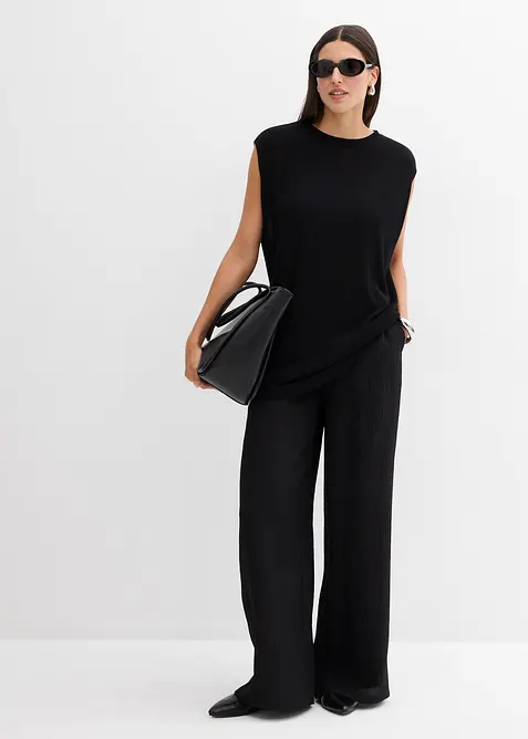 Top fluide en maille de viscose, coupe ballon, bonprix