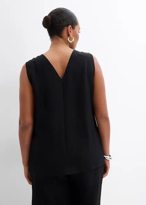 Top en viscose mélangée, effet froissé, bonprix