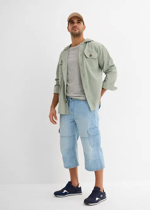 Jean cargo extensible longueur 3/4, coupe droite regular, bonprix