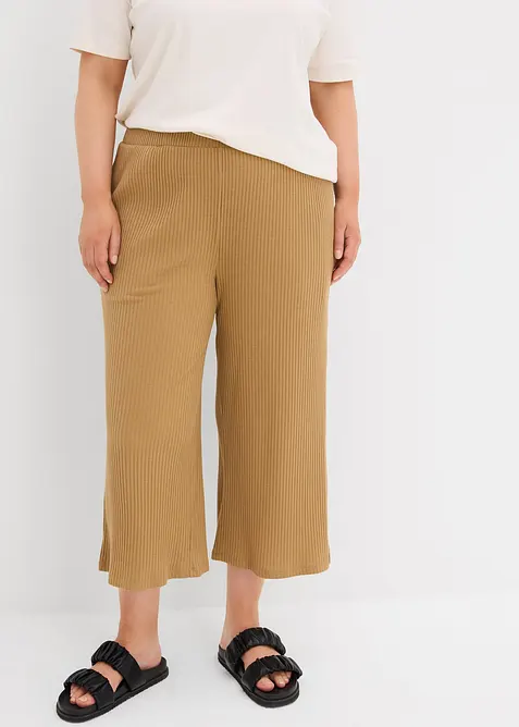 Pantalon en jersey côtelé à taille élastiquée, bonprix