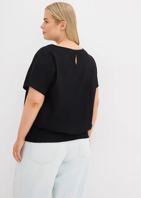 T-shirt en fil flammé avec base smockée, bonprix