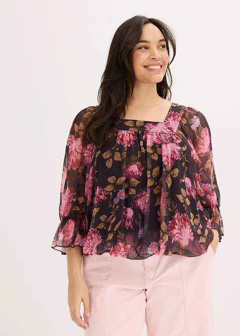 Blouse à base effet boule, bonprix